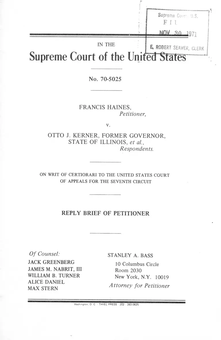 Haines v. Kerner Reply Brief of Petitioner preview