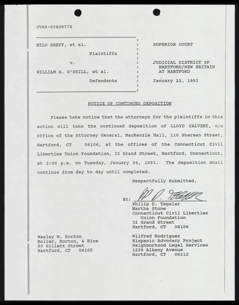 Notice of Continued Deposition preview