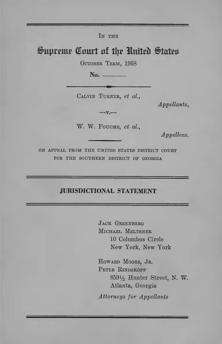 Turner v. Fouche Jurisdictional Statement preview