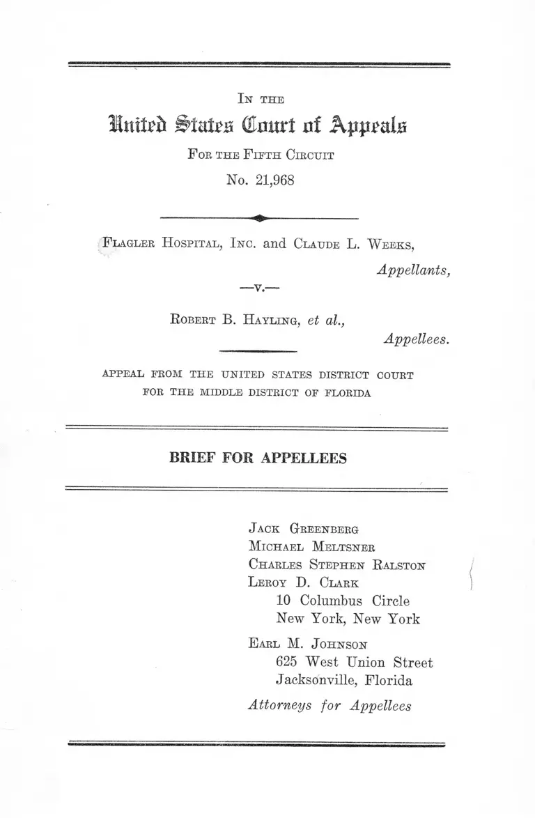 Flagler Hospital, Inc. v. Hayling Brief for Appellees preview