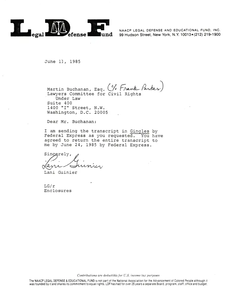 Correspondence from Guinier to Buchanan preview