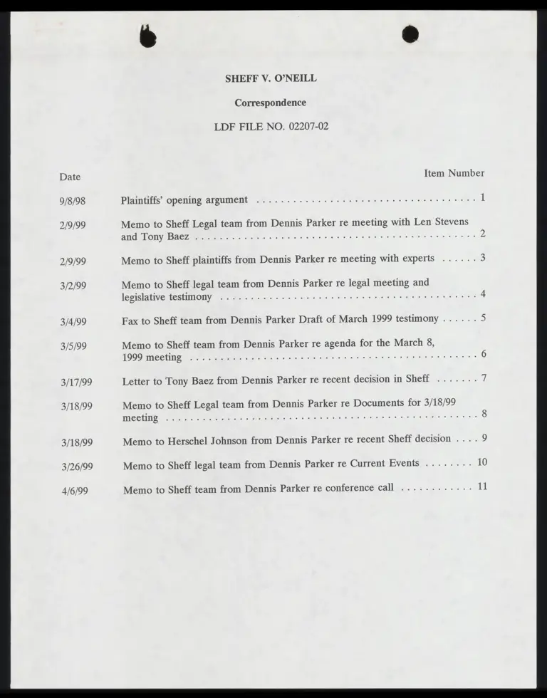 Correspondence Index File NO. 02207-02 preview