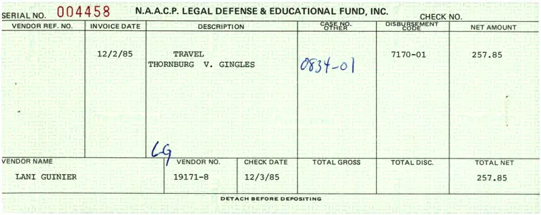Travel Checks for Thornburg v. Gingles preview