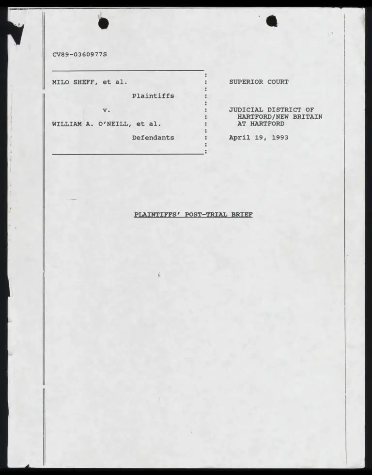 Plaintiffs' Post-Trial Brief with Appendix and Certificate of Service preview