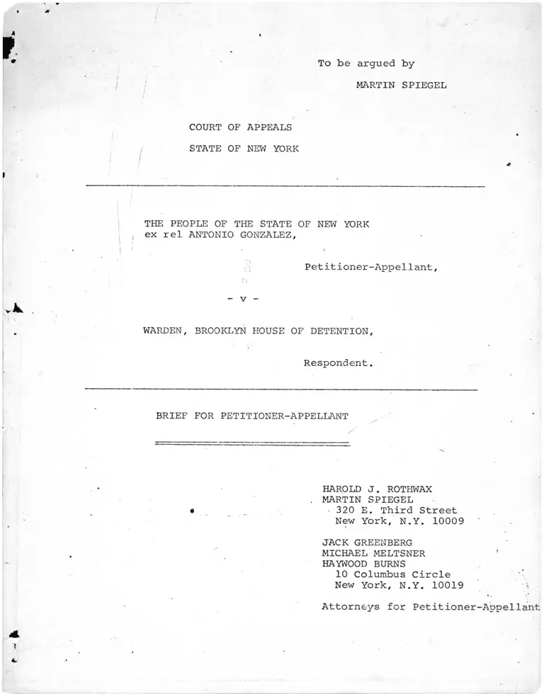 People of the State of New York v. Brooklyn House of Detention Brief for Petitioner-Appellant preview