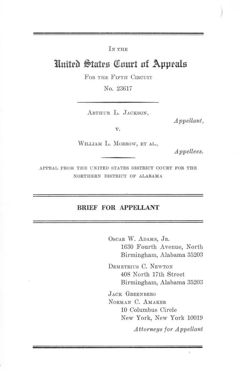 Jackson v. Morrow Brief for Appellant preview