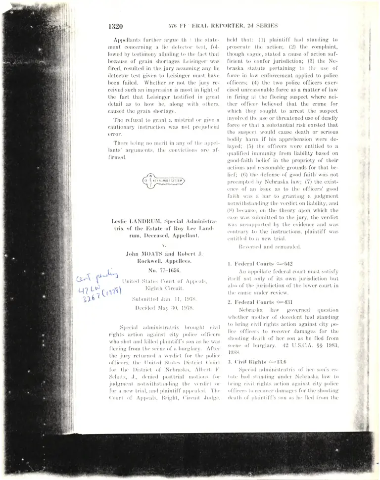 Landrum v. Moats Court Opinion preview