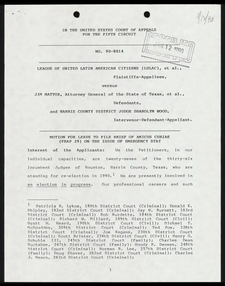 Motion for Leave to File Brief of Amicus Curiae (FRAP 29) on the Issue of Emergency Stay preview