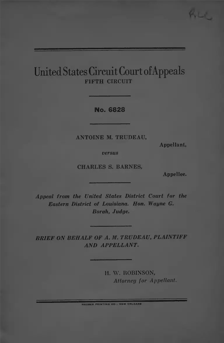 Trudeau v. Barnes Brief for Plaintiff and Appellant preview