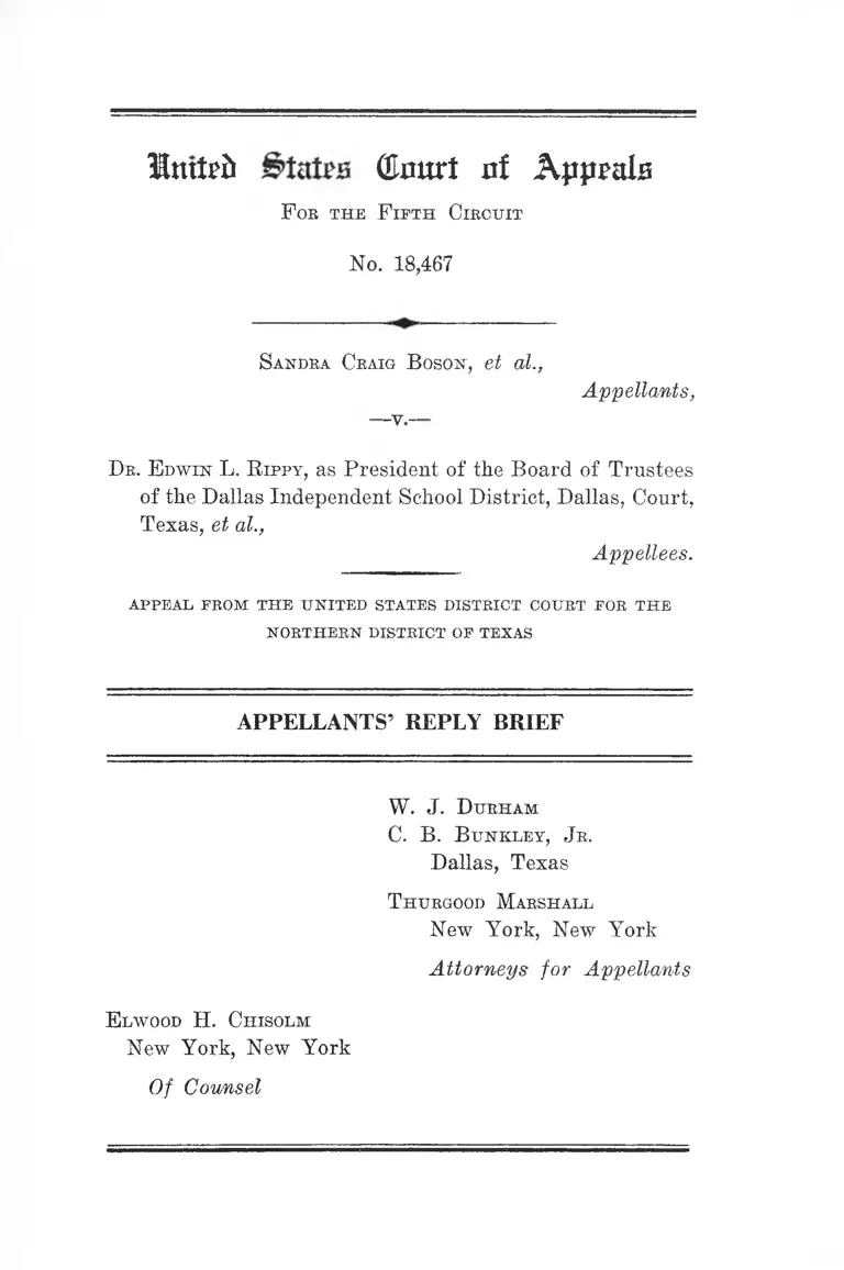 Boson v. Rippy Appellants' Reply Brief preview