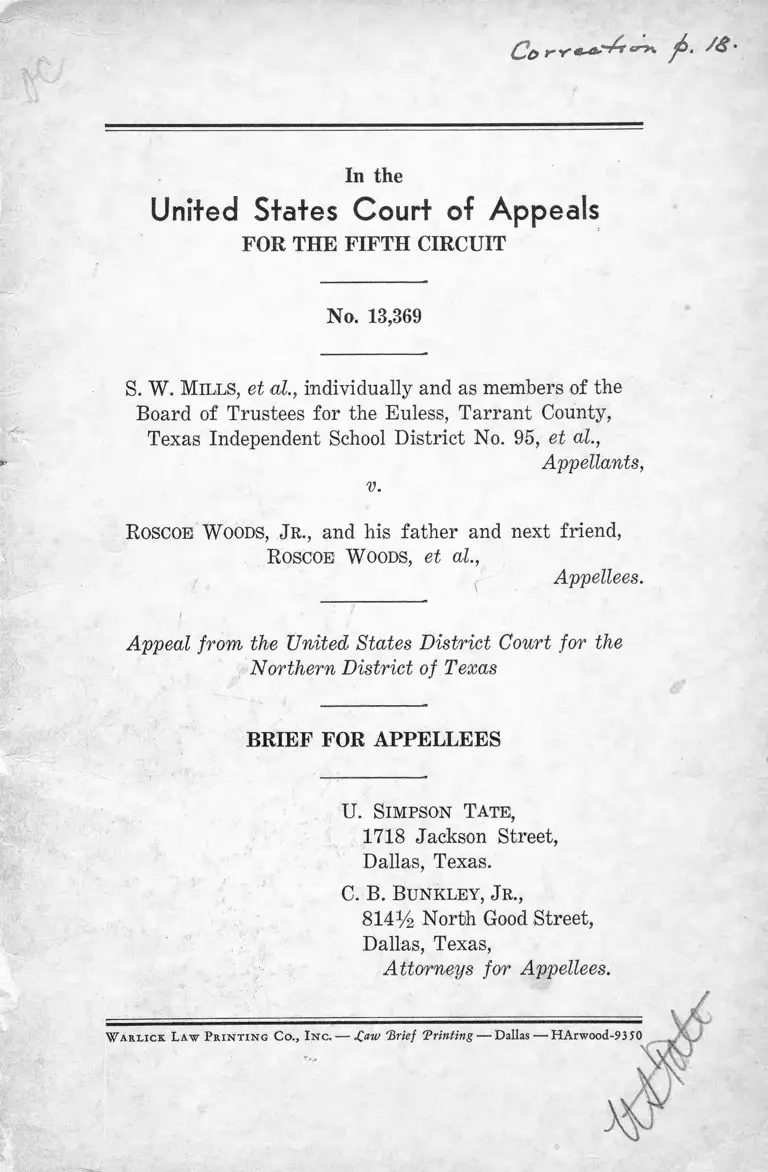 Mills v. Woods Brief for Appellees preview