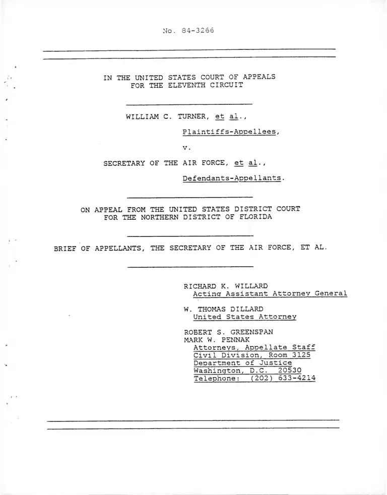 Turner v. Secretary of the Air Force Brief of Appellants preview