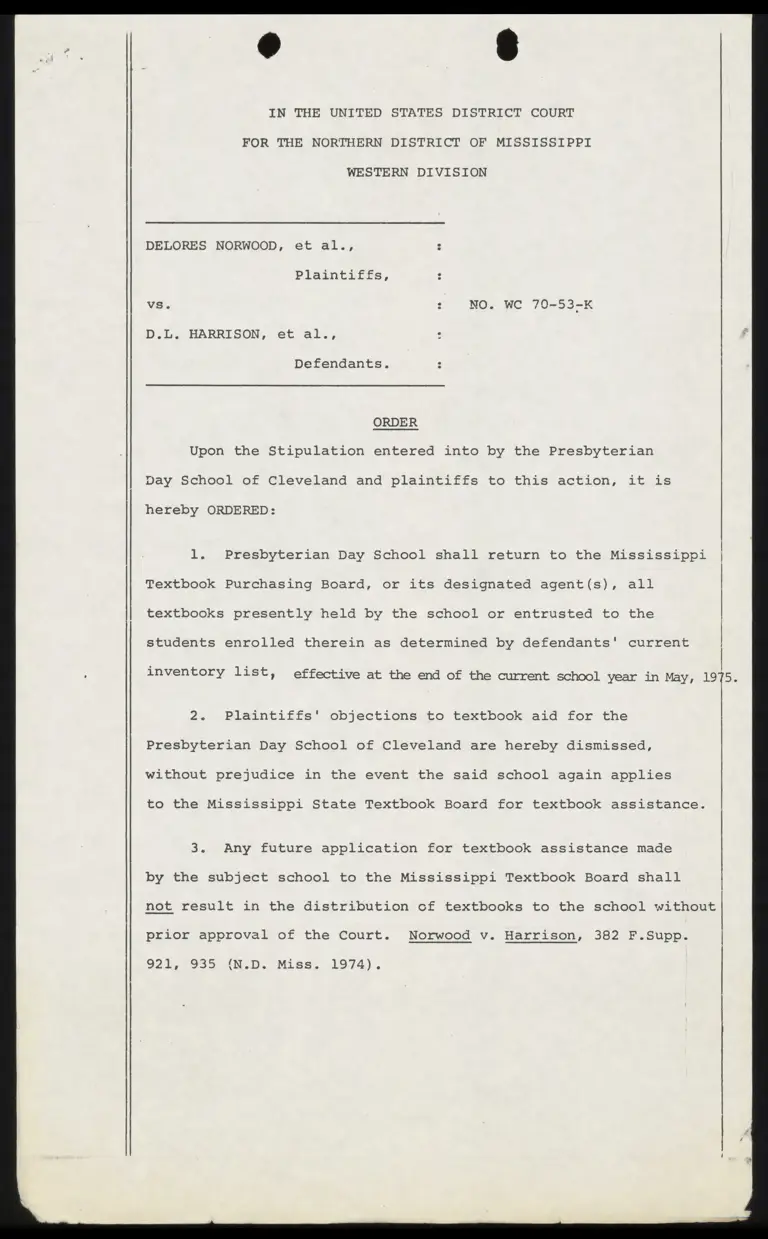 Order to Return Textbooks preview