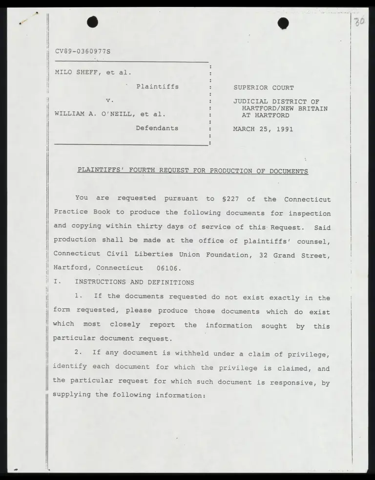 Plaintiffs' Fourth Request for Production of Documents preview