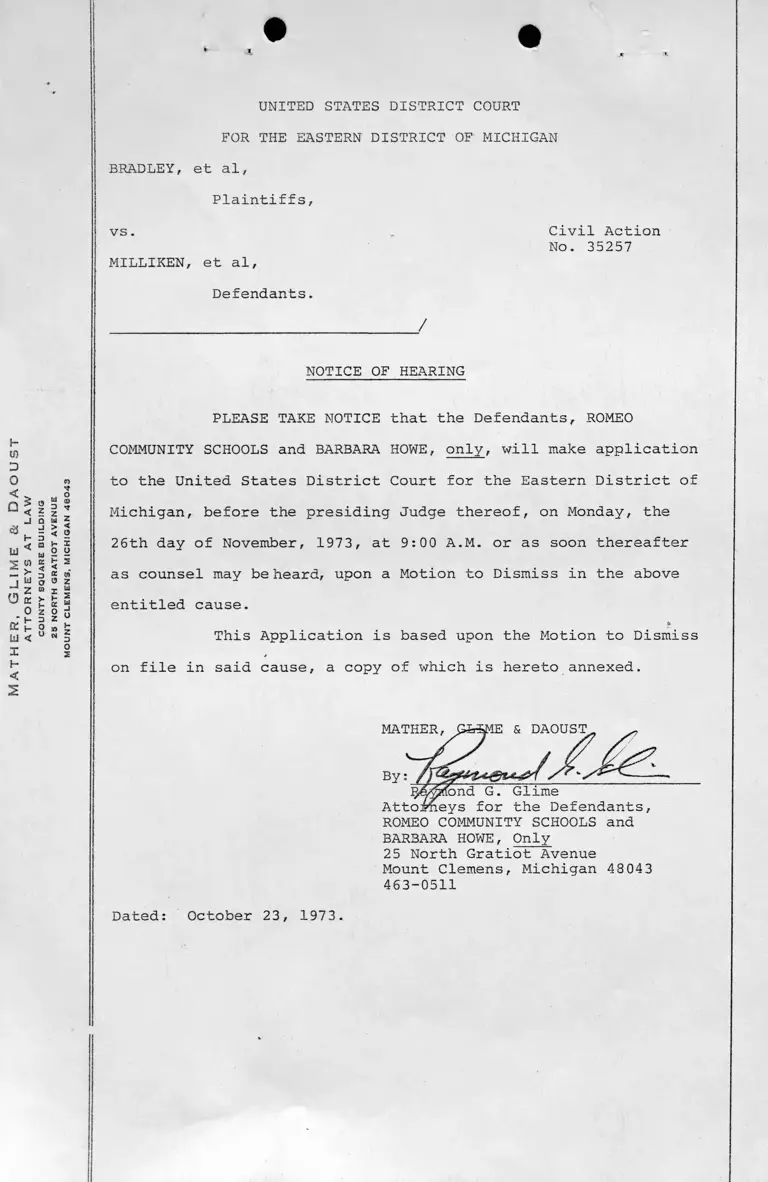 Motion to Dismiss, Affadavit & Brief in Support, Notice of Hearing and Proof of Service preview