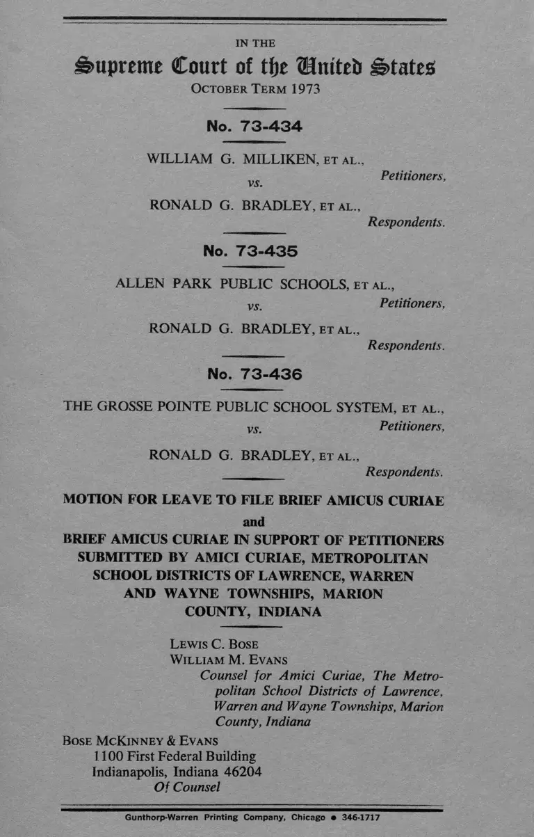 Motion For Leave to File Brief and Brief Amicus Curiae in Support of Petitioners preview