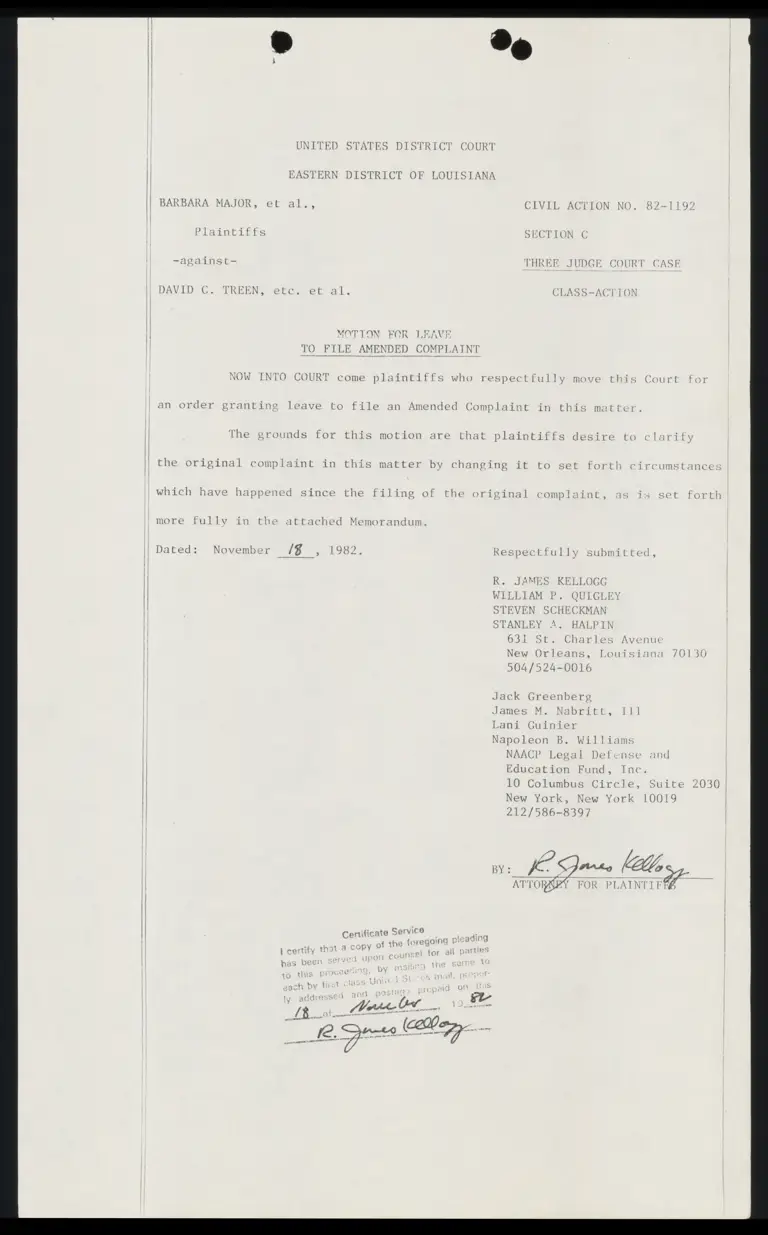 Motion for Leave to File Amended Complaint preview