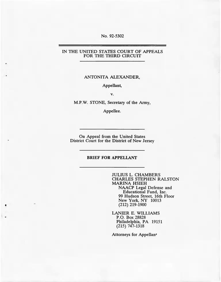 Alexander v. Stone Brief for Appellant preview