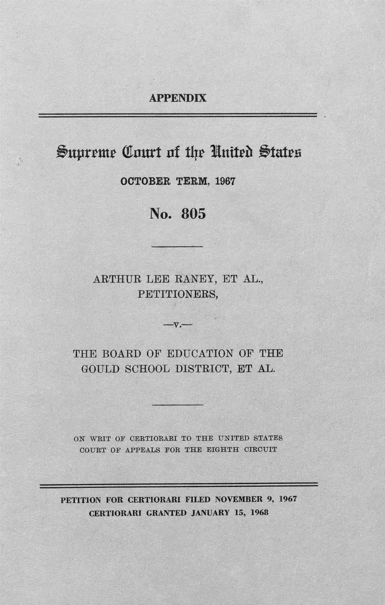 Raney v. Board of Education of The Gould School District Appendix preview