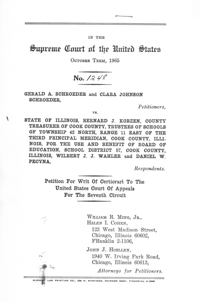 Schroeder v IL Petition for Writ of Certiorari preview