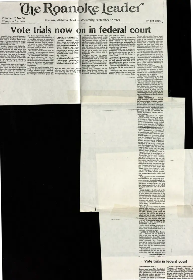 Vote Trials Now on in Federal Court News Clipping preview