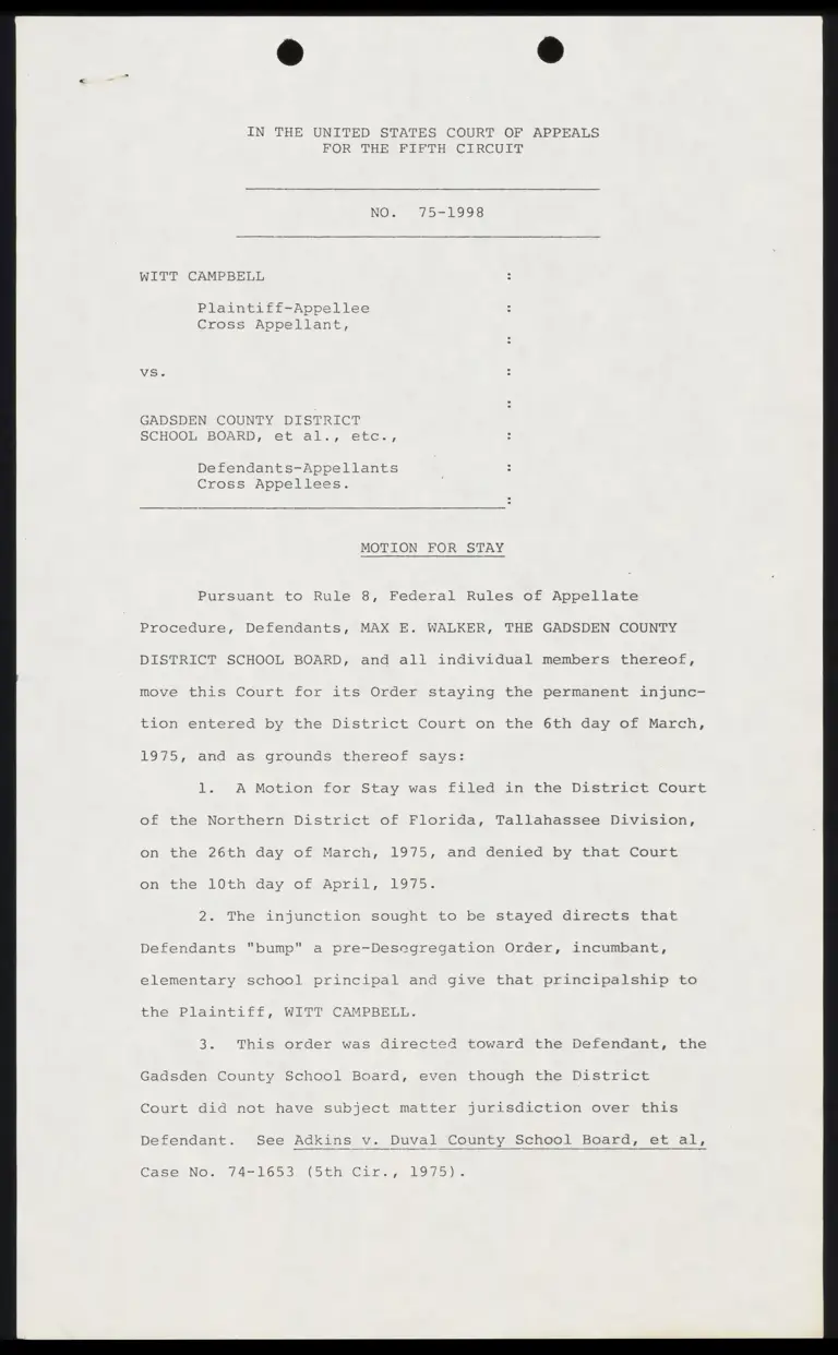 Motion for Stay preview