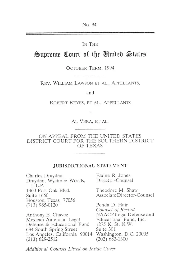 Lawson v. Vera Jurisdictional Statement preview