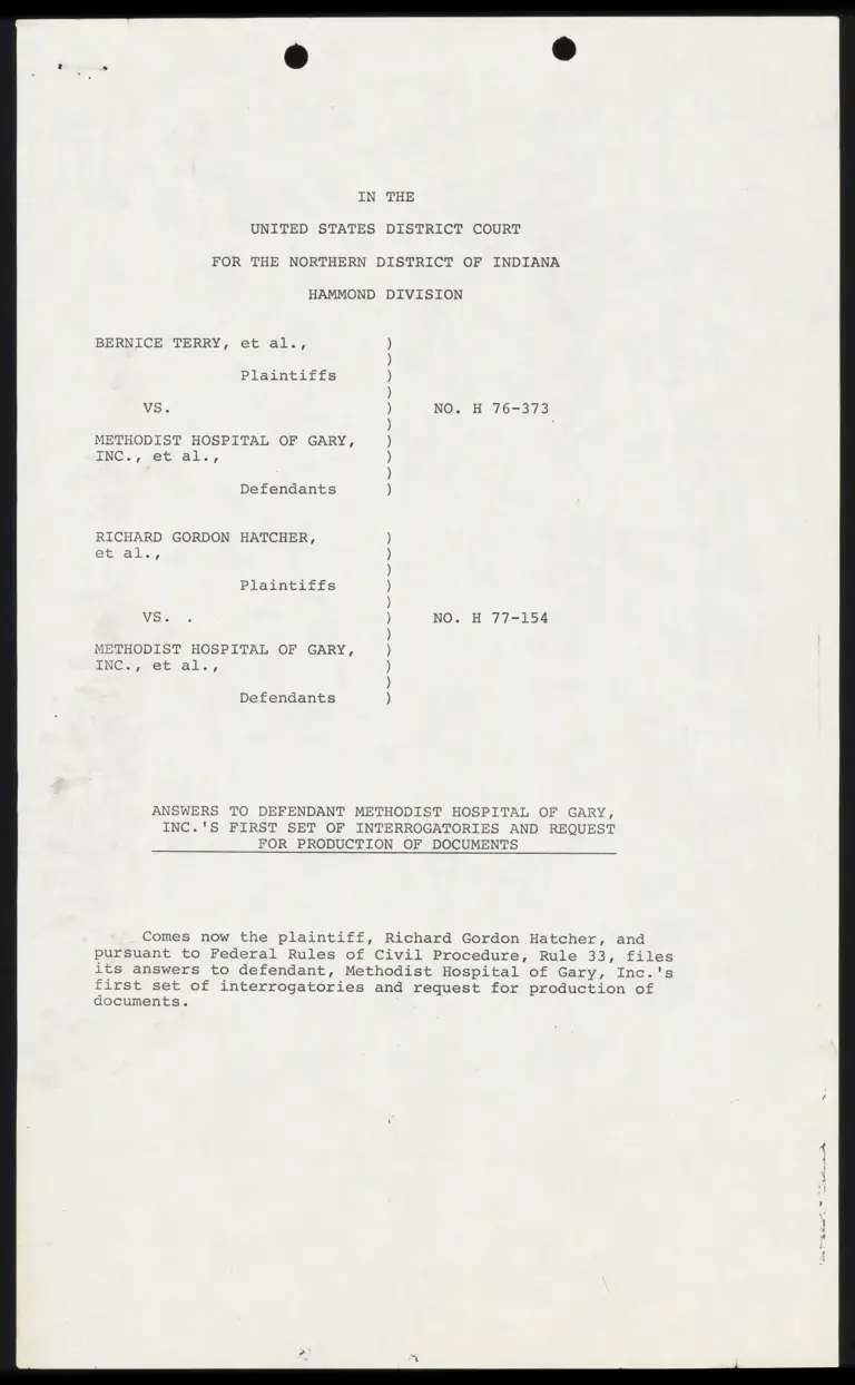 Answers to Defendant's First Set of Interrogatories and Request for Production of Documents preview