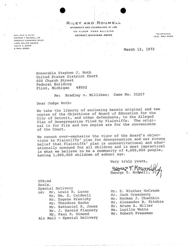 Objections of Detroit Board of Education to the Alleged Plan of Desegregation Filed by Plaintiffs preview