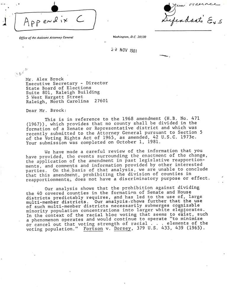 Correspondence from Bradford Reynolds to Brock preview
