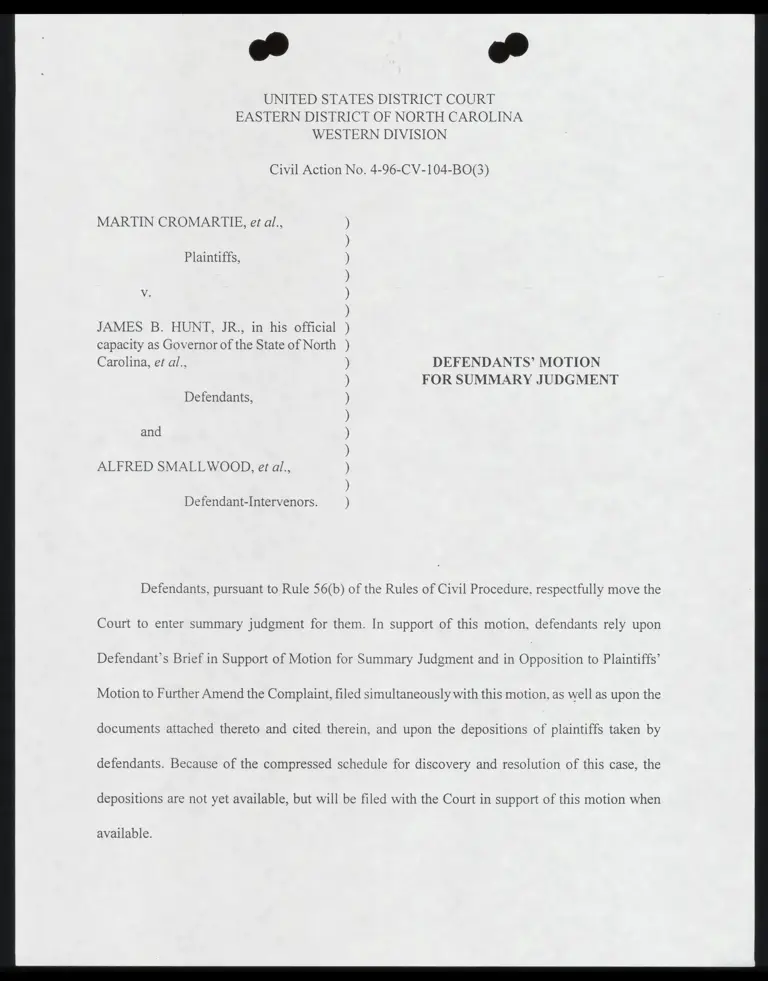 Defendants' Motion for Summary Judgment preview
