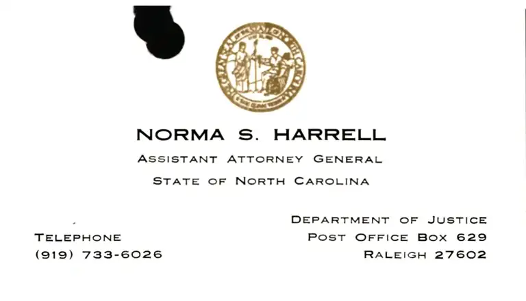 Norma S. Harrell Business Card; Stipulations preview