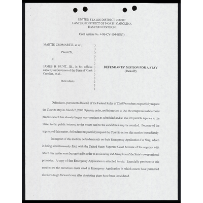 Defendants' Motion for a Stay (Rule 62) preview