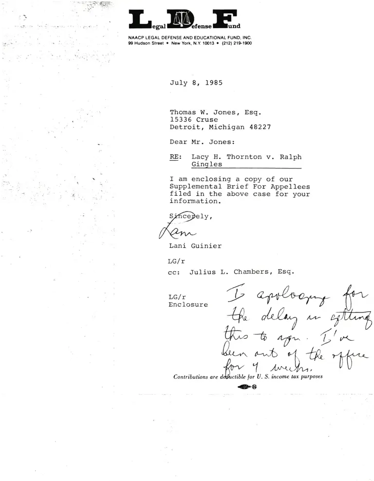 Correspondence from Guinier to Jones preview