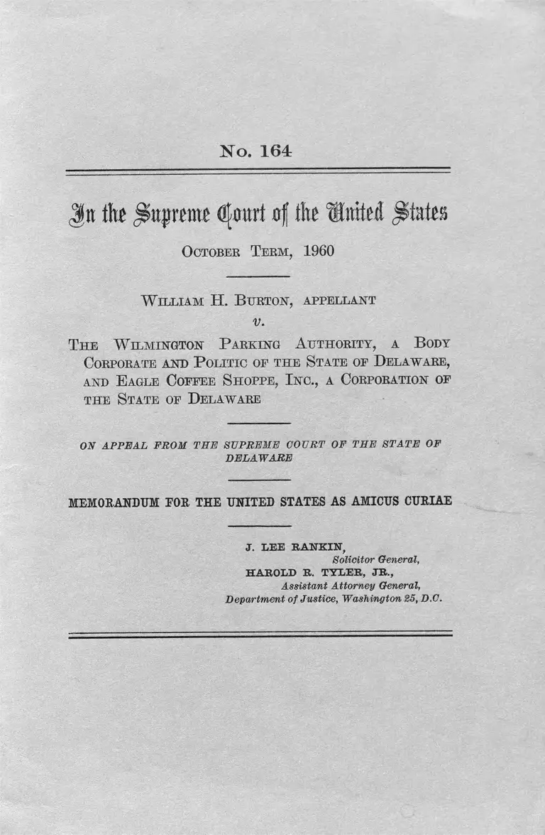 Burton v The Wilmington Parking Authority Memorandum for the US as Amicus Curiae preview