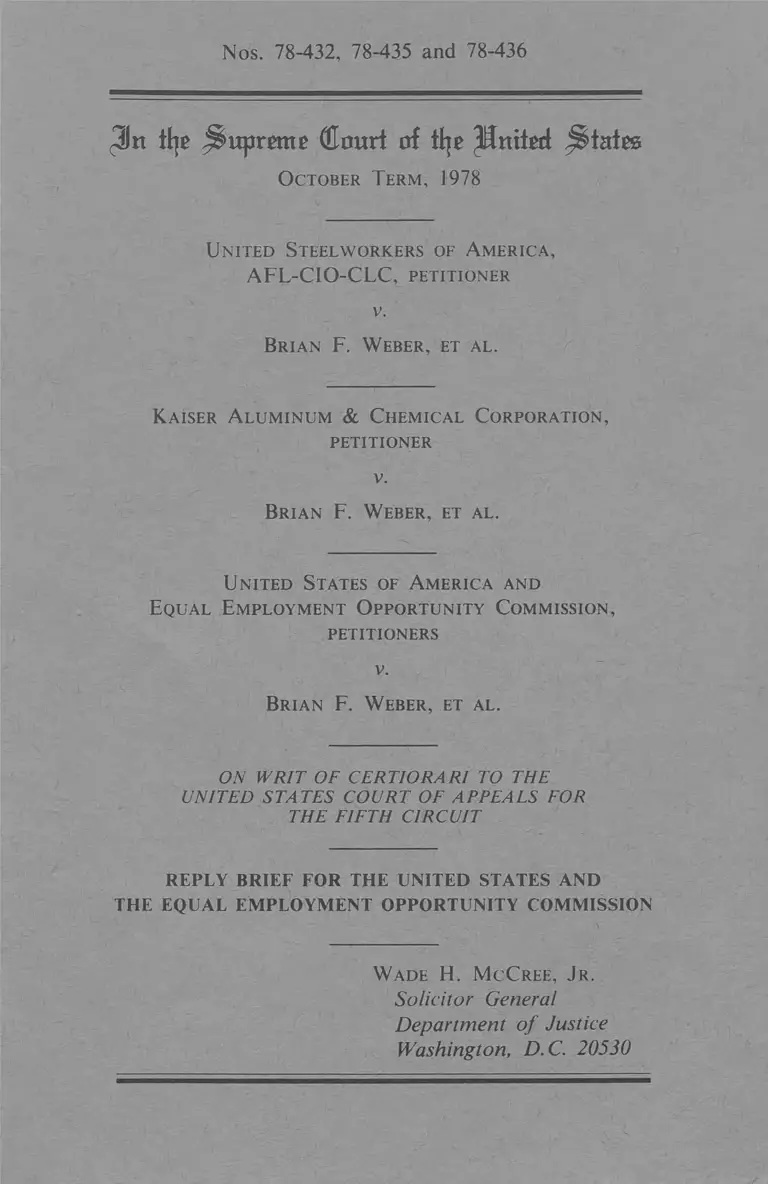 United Steelworkers of America (AFL-CIO-CLC) v. Weber Brief Amicus Curiae preview
