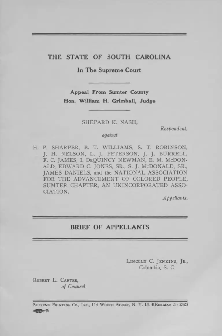 Nash v. Sharper Brief of Appellants preview