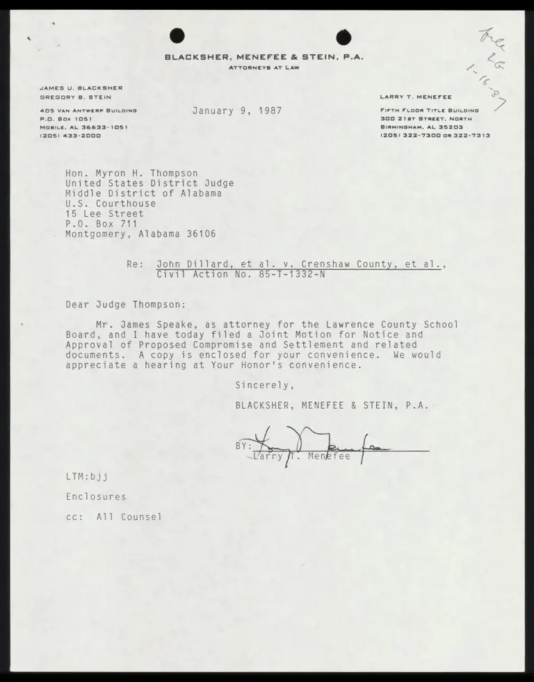 Notice; Joint Motion for Notice and Approval of Proposed Compromise and Settlement; Consent Decree; Order Tentatively Approving Compromise and Requiring Notice preview