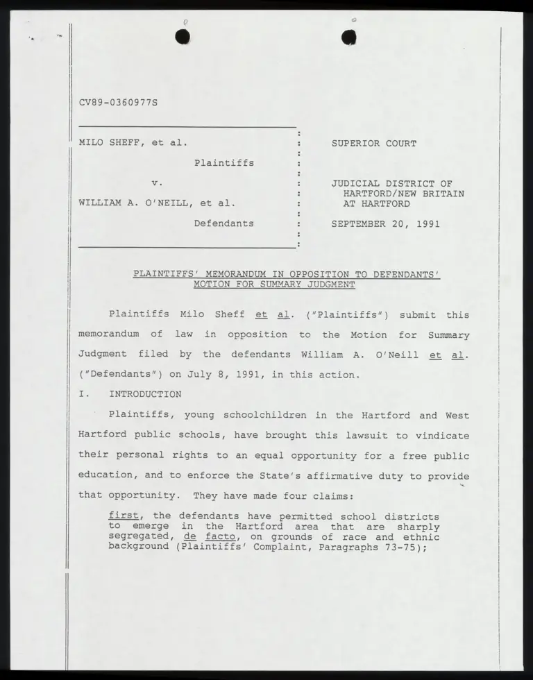 Plaintiffs' Memo in Opposition to Defendants' Motion for Summary Judgment with Certificate of Service preview