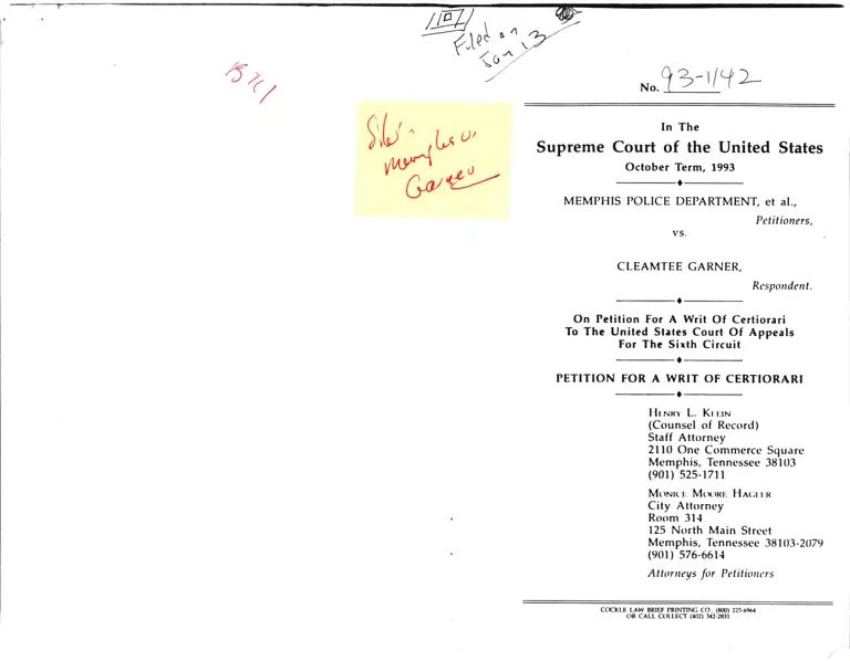 Petition for a Writ of Certiorari preview