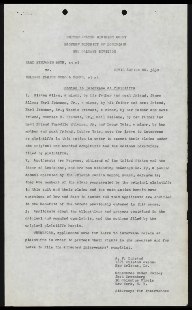 Motion to Intervene as Plaintiffs preview