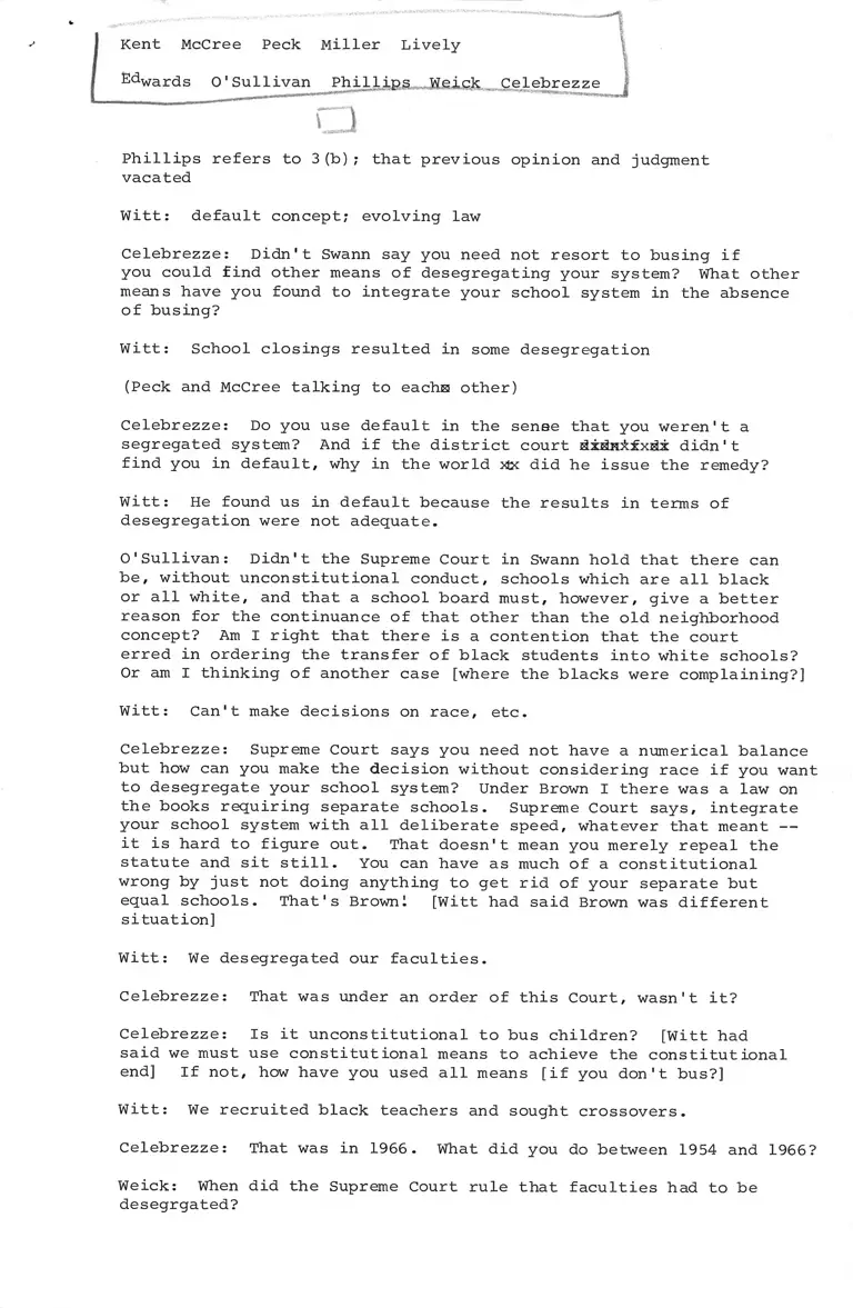 Attorney Notes from Oral Argument (Transcript) preview