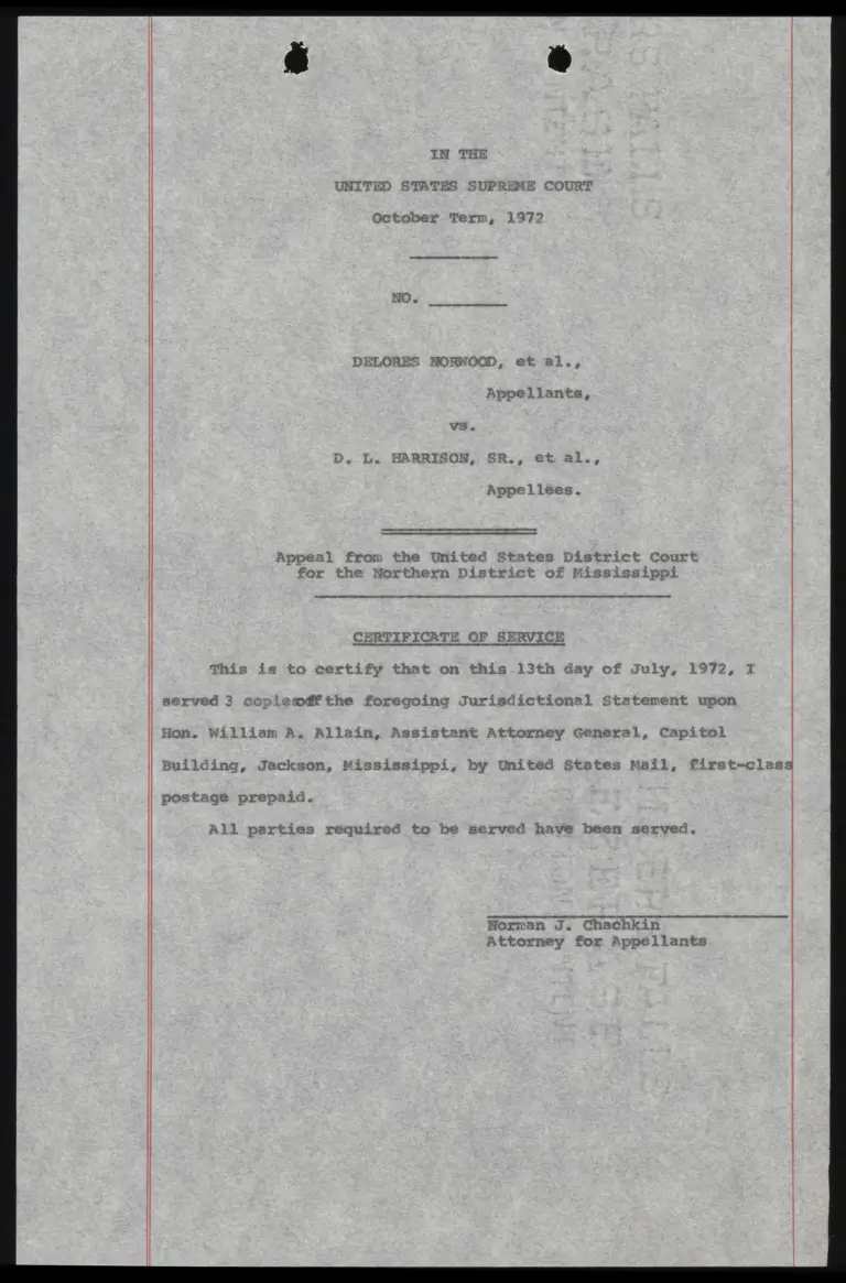 Jurisdictional Statement Certificate of Service preview