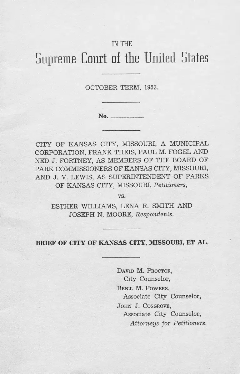 City of Kansas City, Missouri v. WIlliams Brief for Petitioner preview