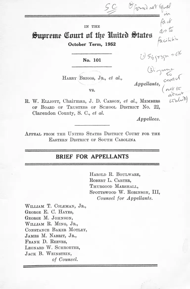 Briggs v. Elliot Brief for Appellants preview