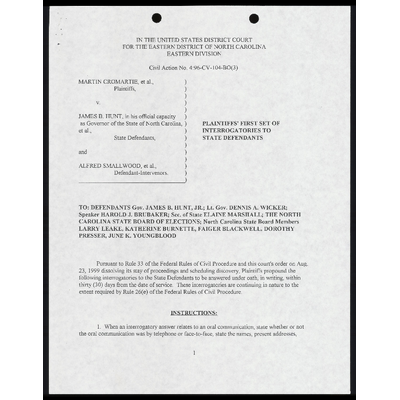 Plaintiffs' First Set of Interrogatories to State Defendants with Certificate of Service preview