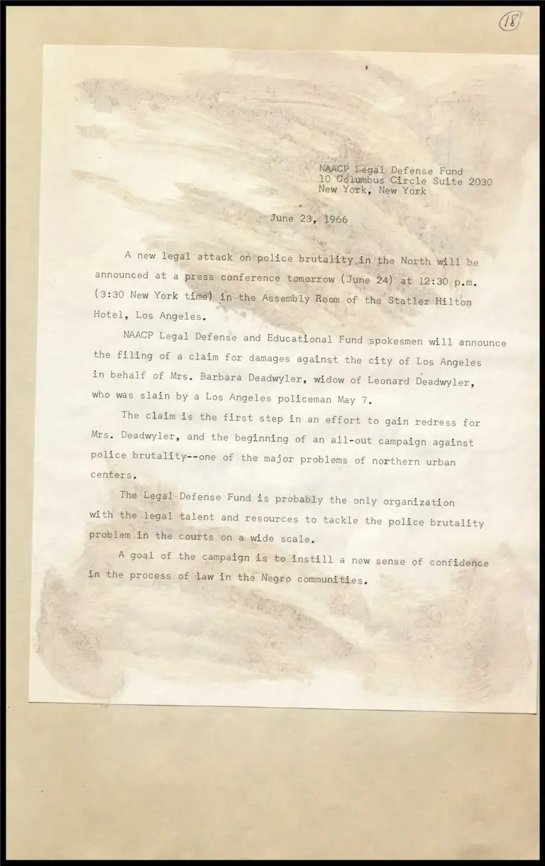 Deadwyler Police Brutality Damages Claim preview