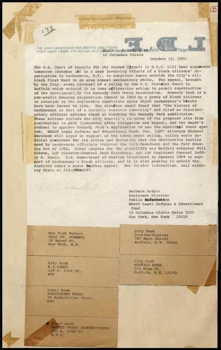 Black Citizen's Organization Suit Against City of Lackawanna, NY (Telegram) preview
