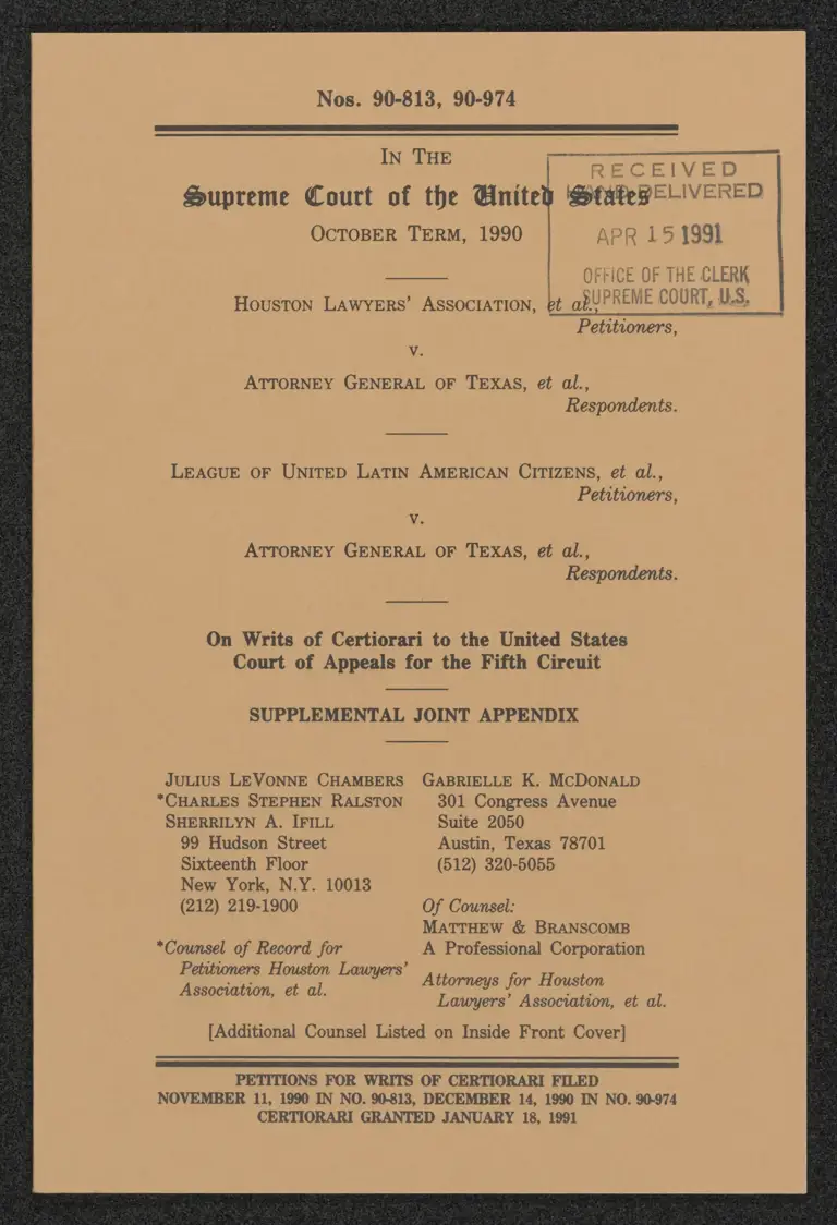 Supplemental Joint Appendix preview