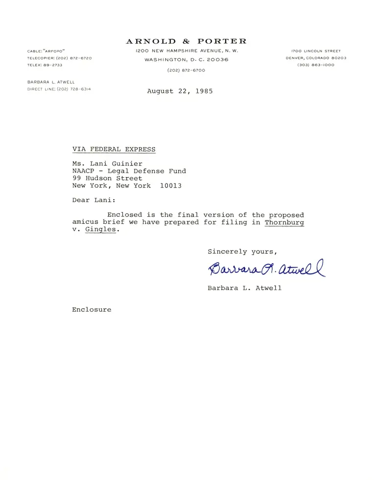 Correspondence from Atwell to Guinier preview